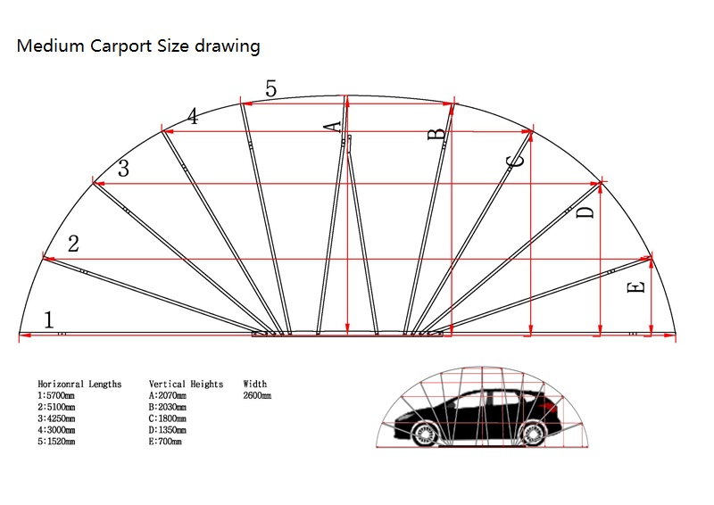 Medium Carport Size Drawing